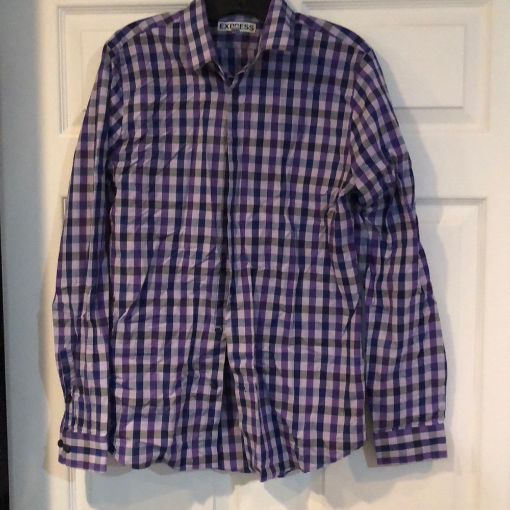 Purple plaid shirt